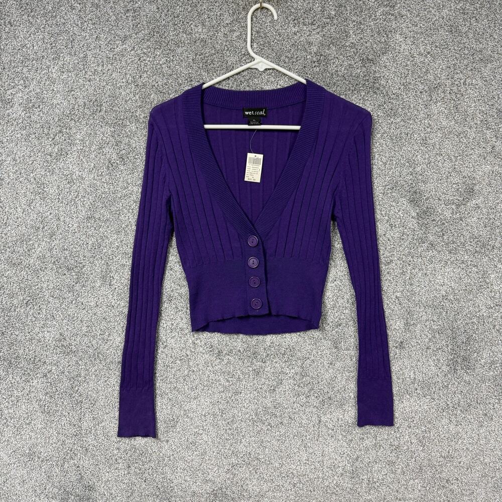 Vintage Y2K Wet Seal Cardigan Sweater XL Cropped Deadstock Preppy Indie Sleaze
